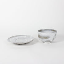 Japanese Shigaraki Ceramic Bowl and Saucer (Set)