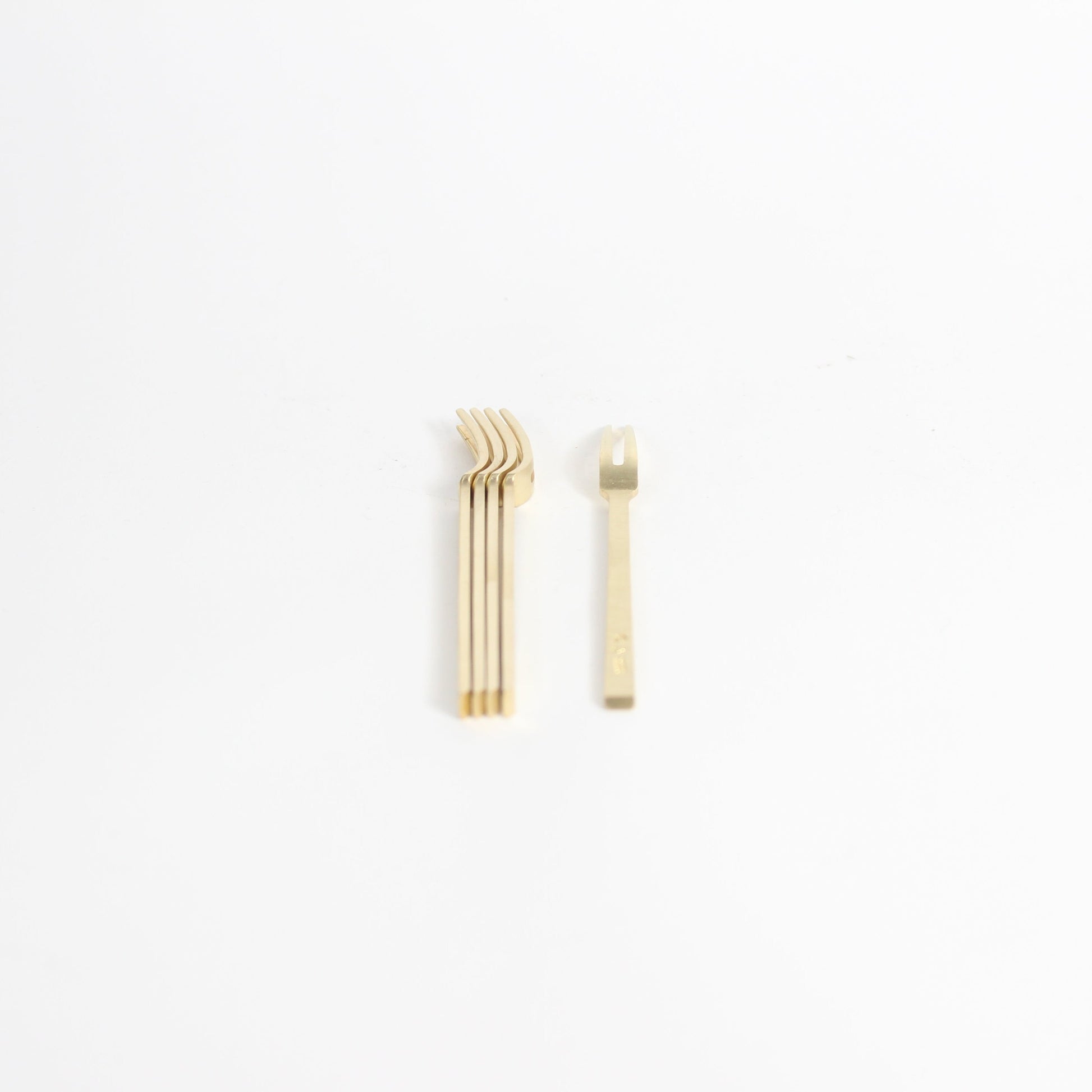 Japanese Brass Azmaya Petite Forks, Set of 5