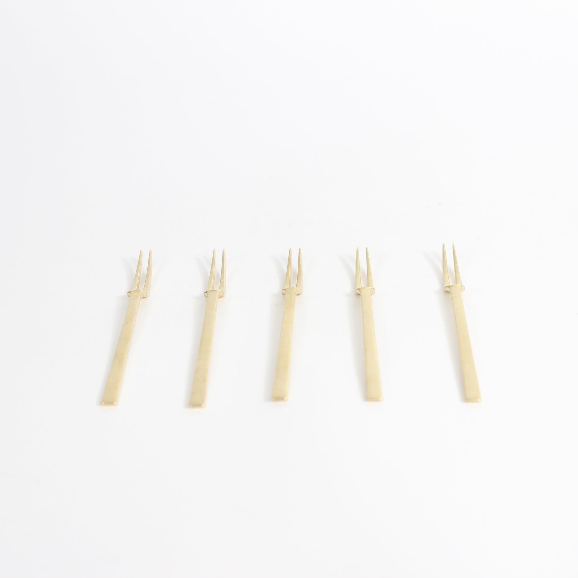 Japanese Brass Azmaya Petite Forks, Set of 5