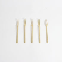 Japanese Brass Azmaya Petite Forks, Set of 5