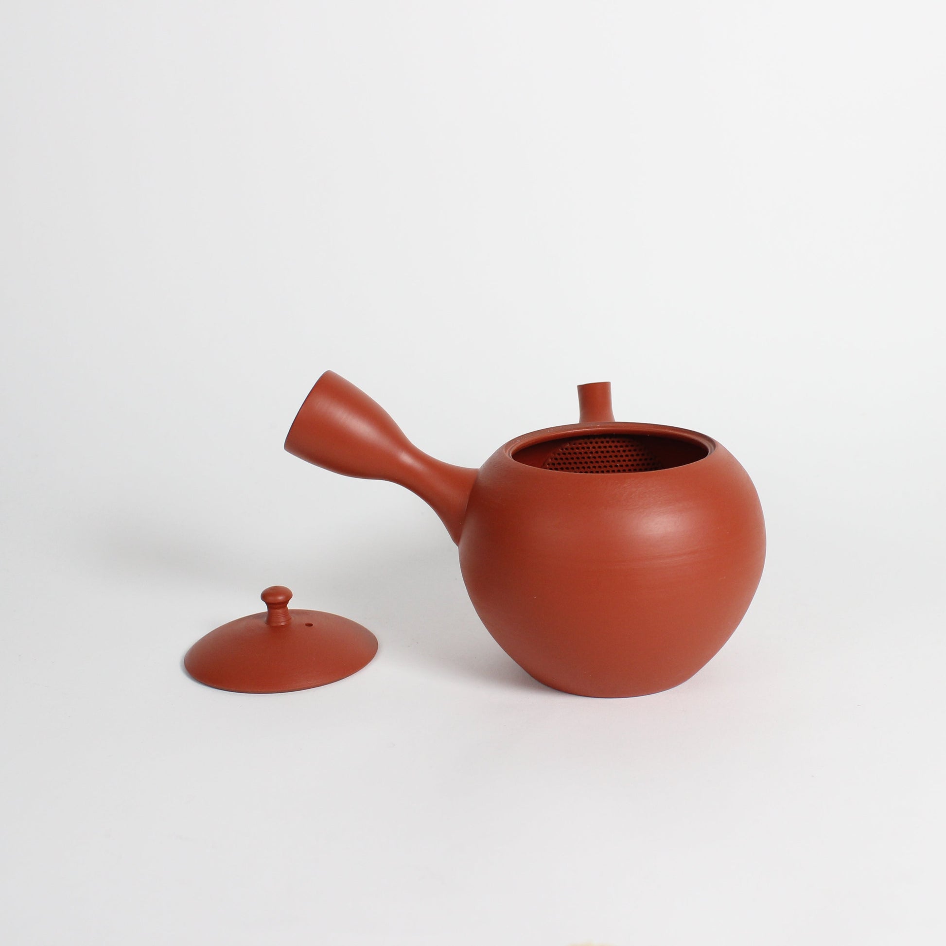 Japanese Tokoname Ceramic Round Kyusu Teapot