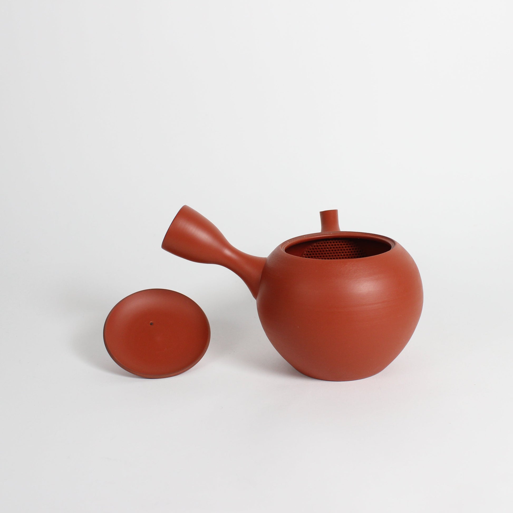 Japanese Tokoname Ceramic Round Kyusu Teapot