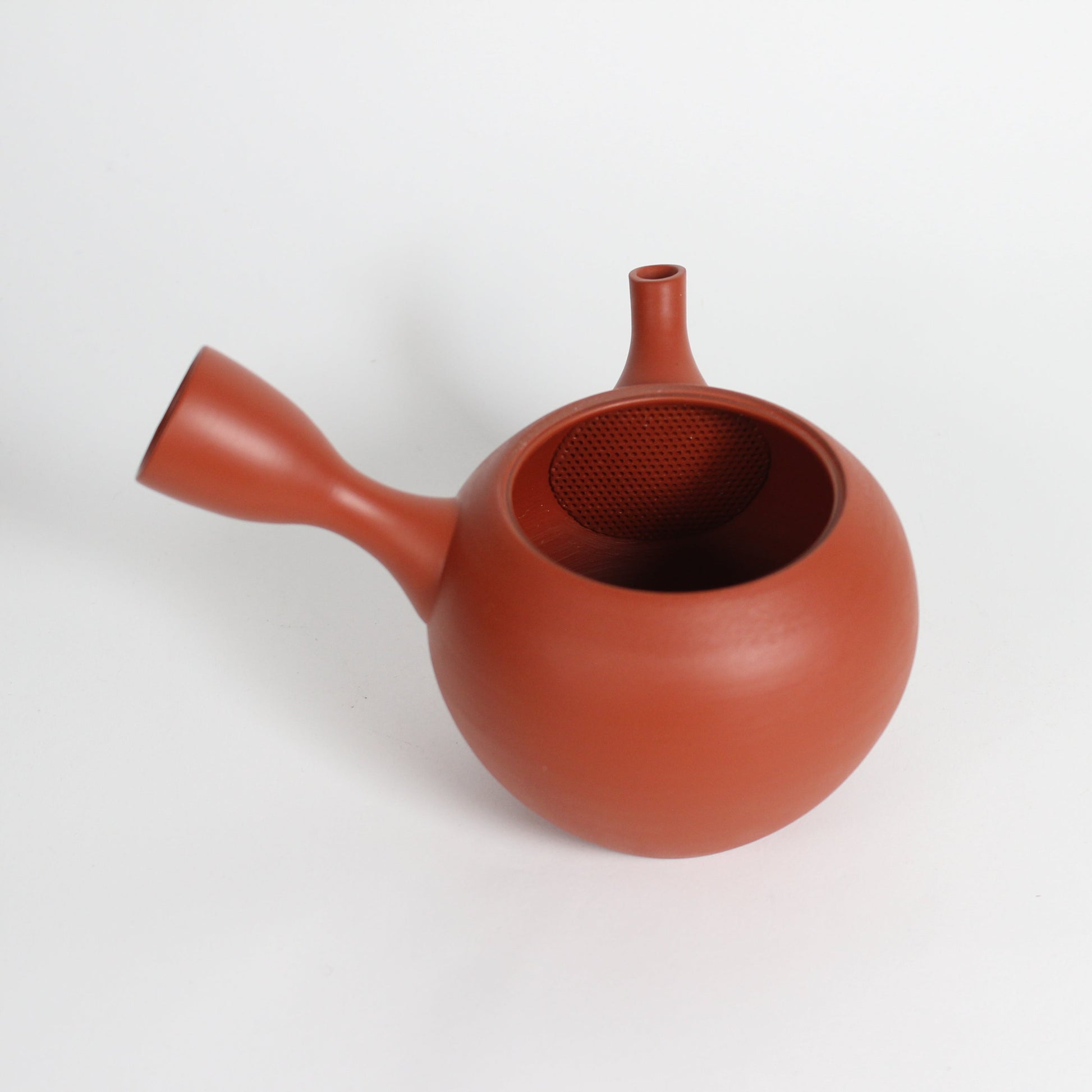 Japanese Tokoname Ceramic Round Kyusu Teapot