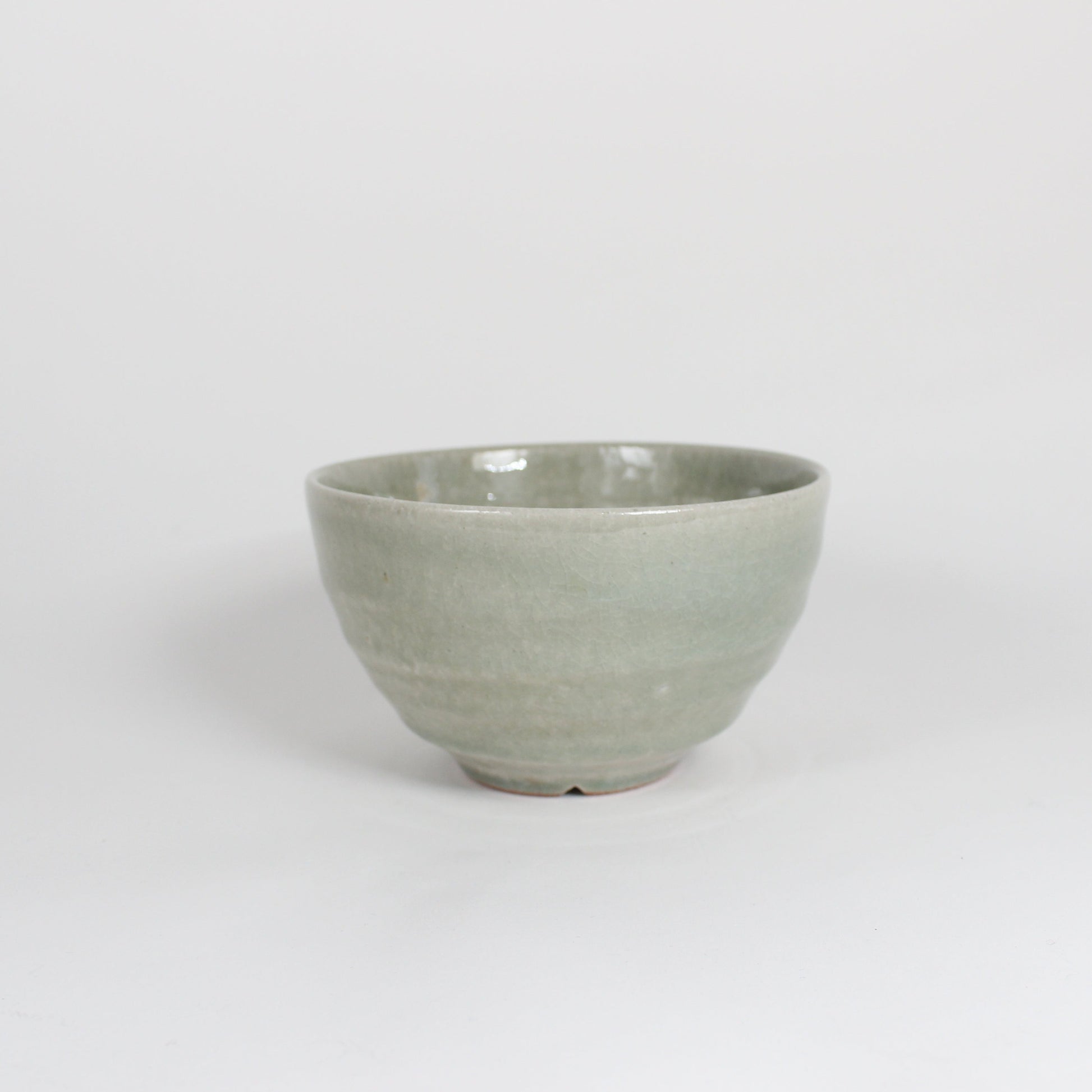 Japanese Shigaraki Green Ceramic Matcha Bowl