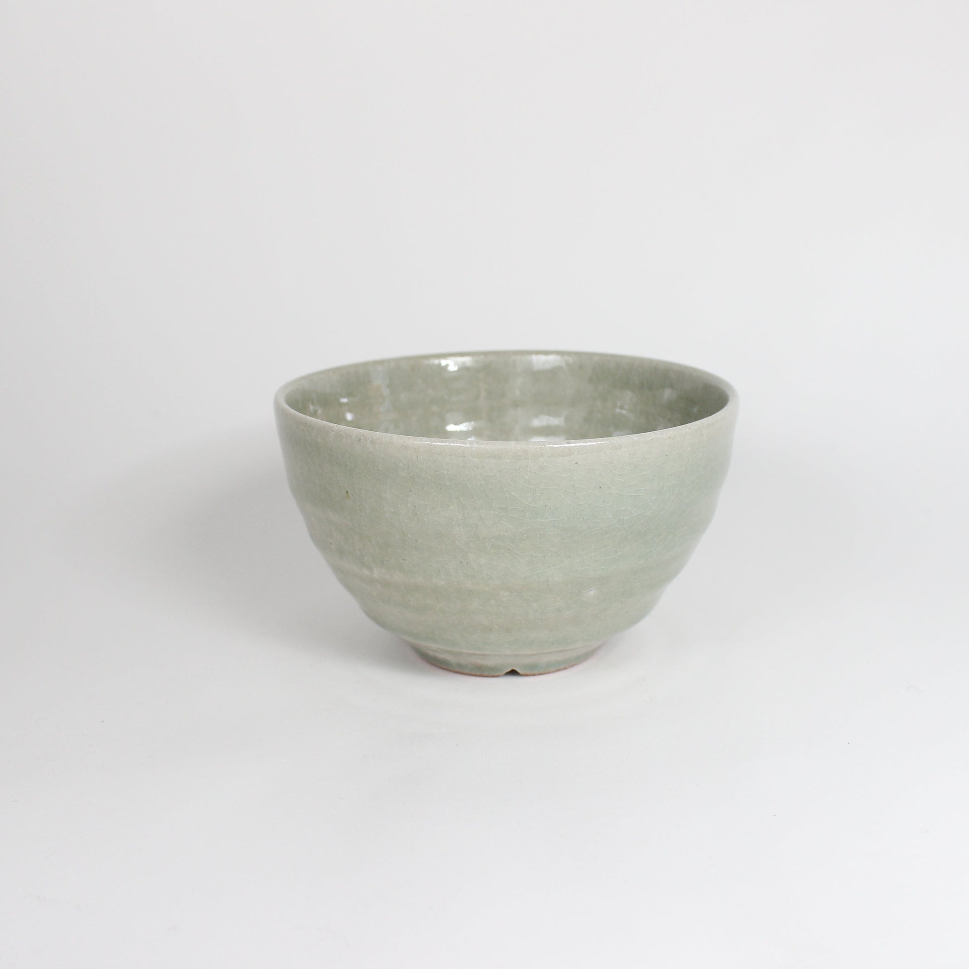 Japanese Shigaraki Green Ceramic Matcha Bowl