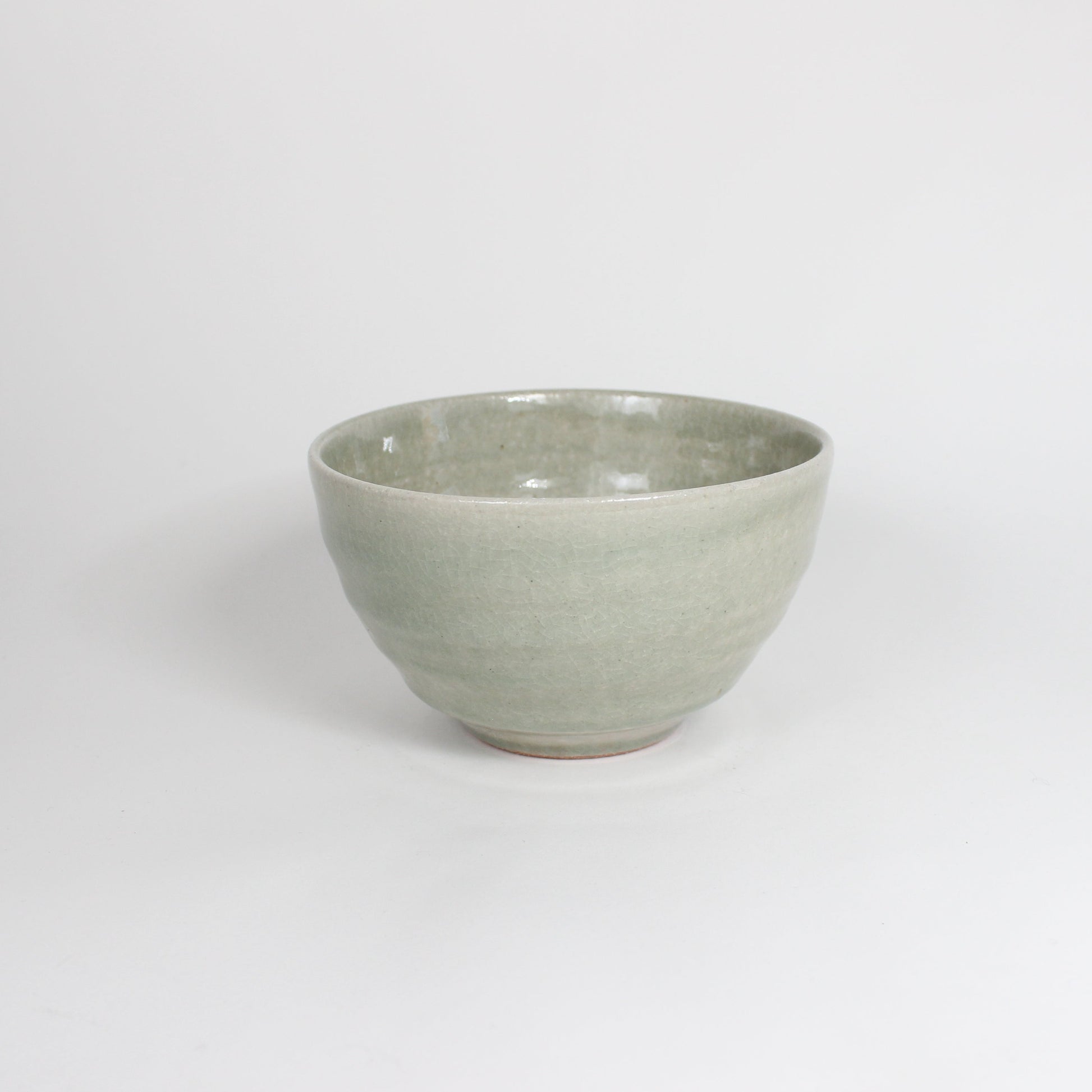 Japanese Shigaraki Green Ceramic Matcha Bowl