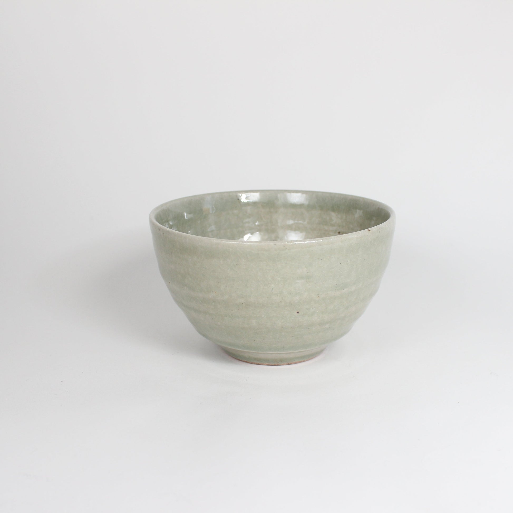 Japanese Shigaraki Green Ceramic Matcha Bowl