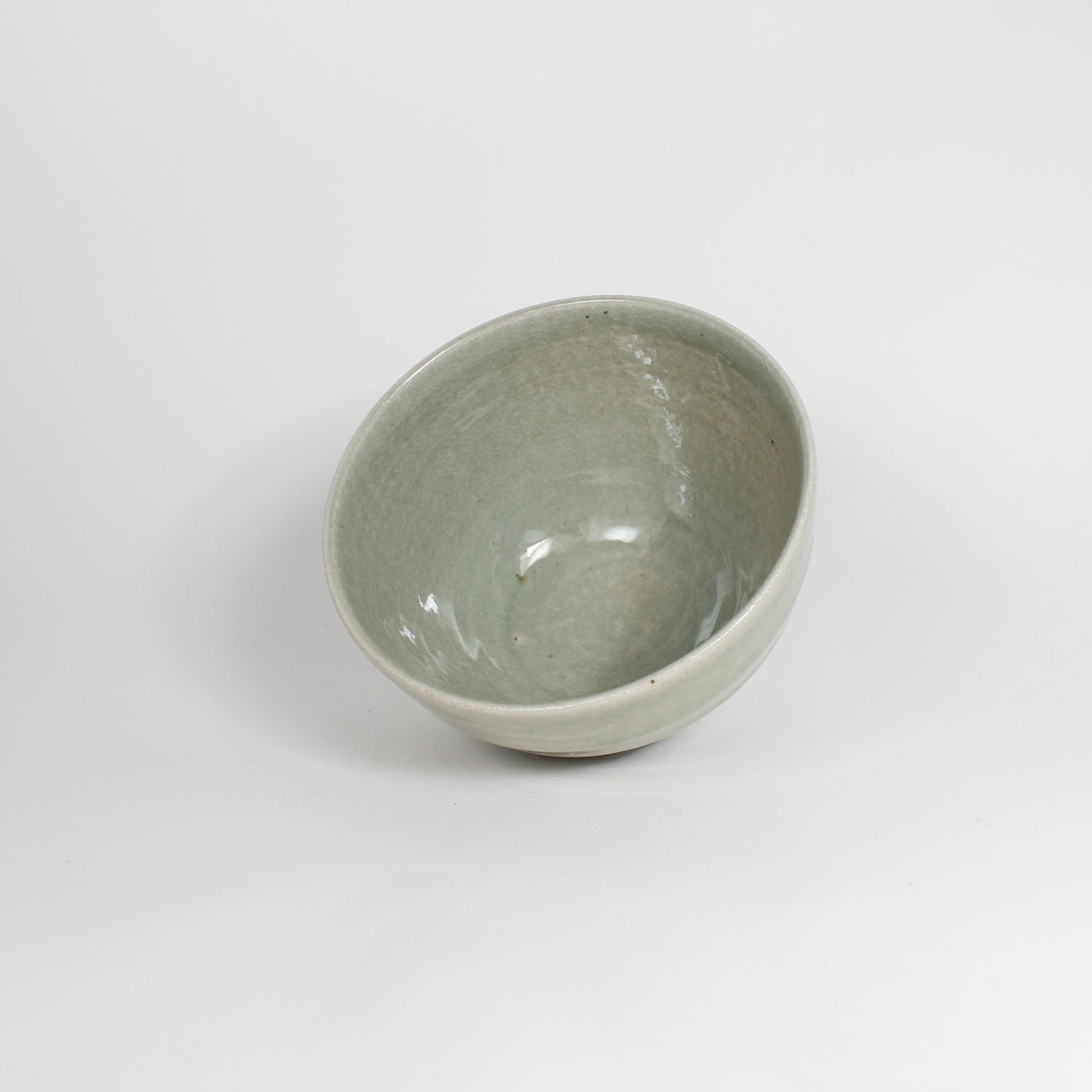 Japanese Shigaraki Green Ceramic Matcha Bowl