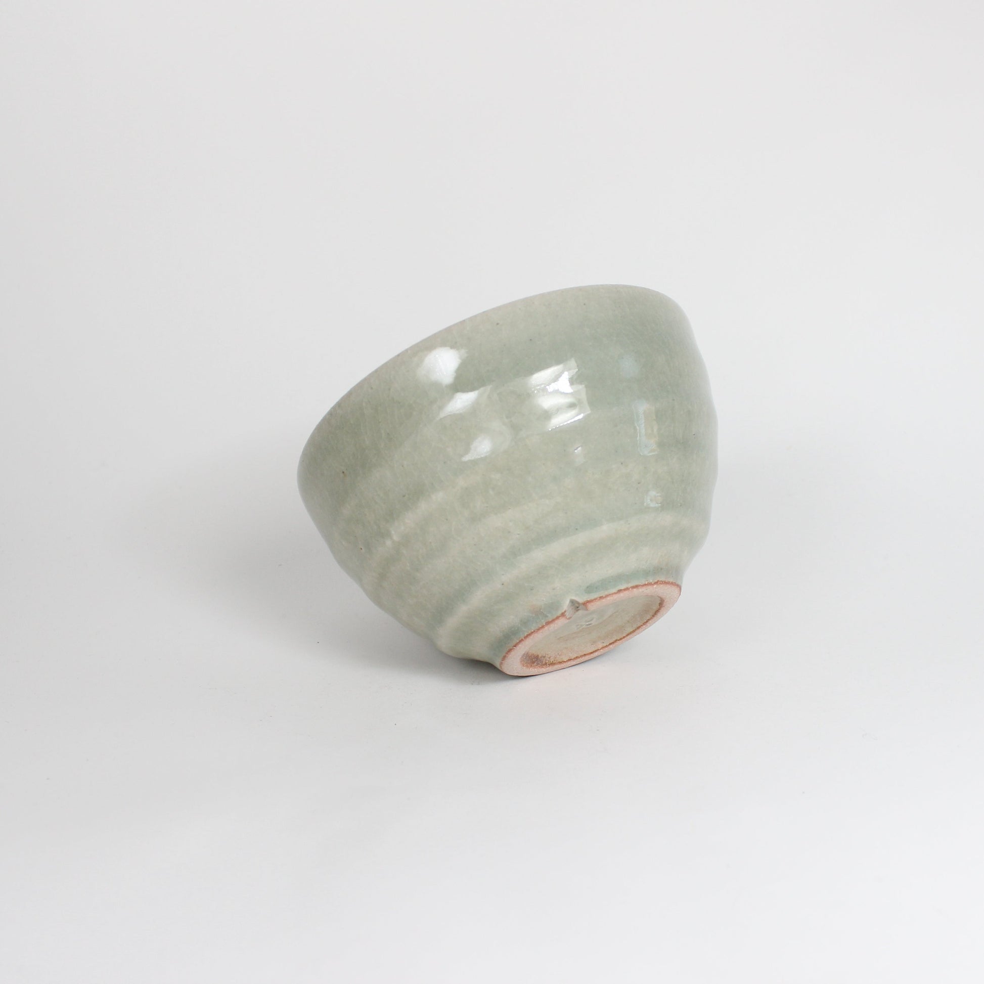 Japanese Shigaraki Green Ceramic Matcha Bowl