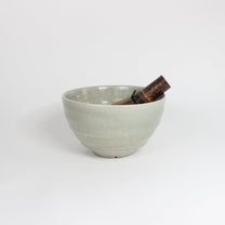 Japanese Shigaraki Green Ceramic Matcha Bowl