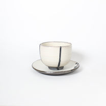 Japanese Shigaraki Itchin-Gaki Ceramic Bowl &amp; Saucer (Set)