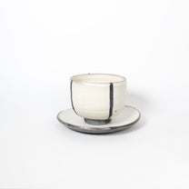 Japanese Shigaraki Itchin-Gaki Ceramic Bowl &amp; Saucer (Set)