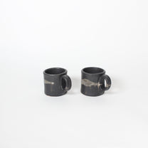 Japanese Shigaraki Ceramic Marble Effect Espresso Cups (Set)