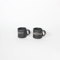 Japanese Shigaraki Ceramic Marble Effect Espresso Cups (Set)