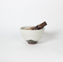 Japanese Shigaraki Ceramic Cloud White Tea Bowl
