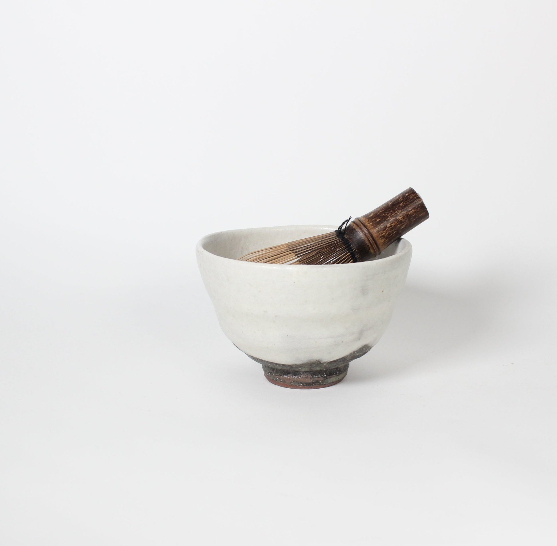 Japanese Shigaraki Ceramic Cloud White Tea Bowl