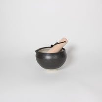 Japanese Mino-ware Ceramic Mortar, Black