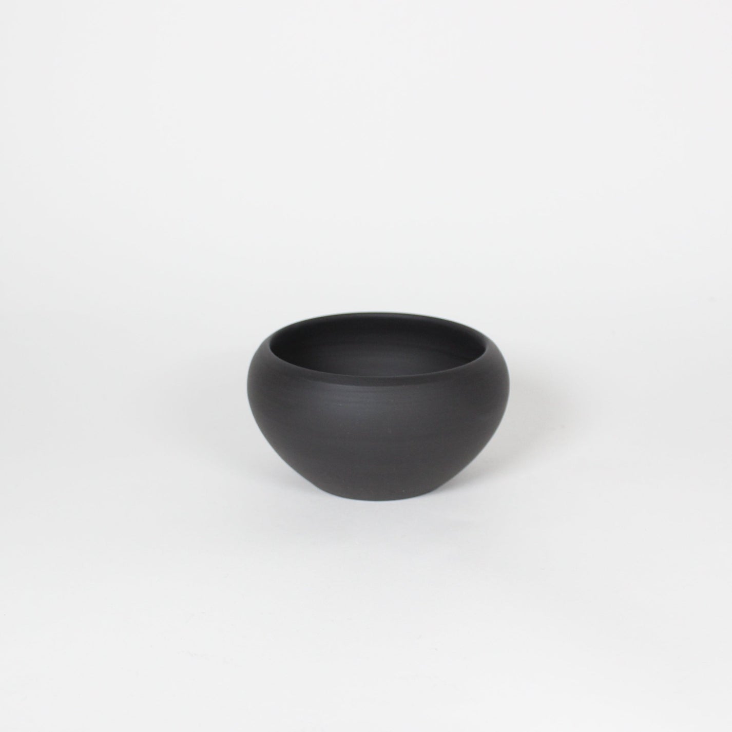 Japanese Tokoname Ceramic Tea Cup, Unglazed Iron Black