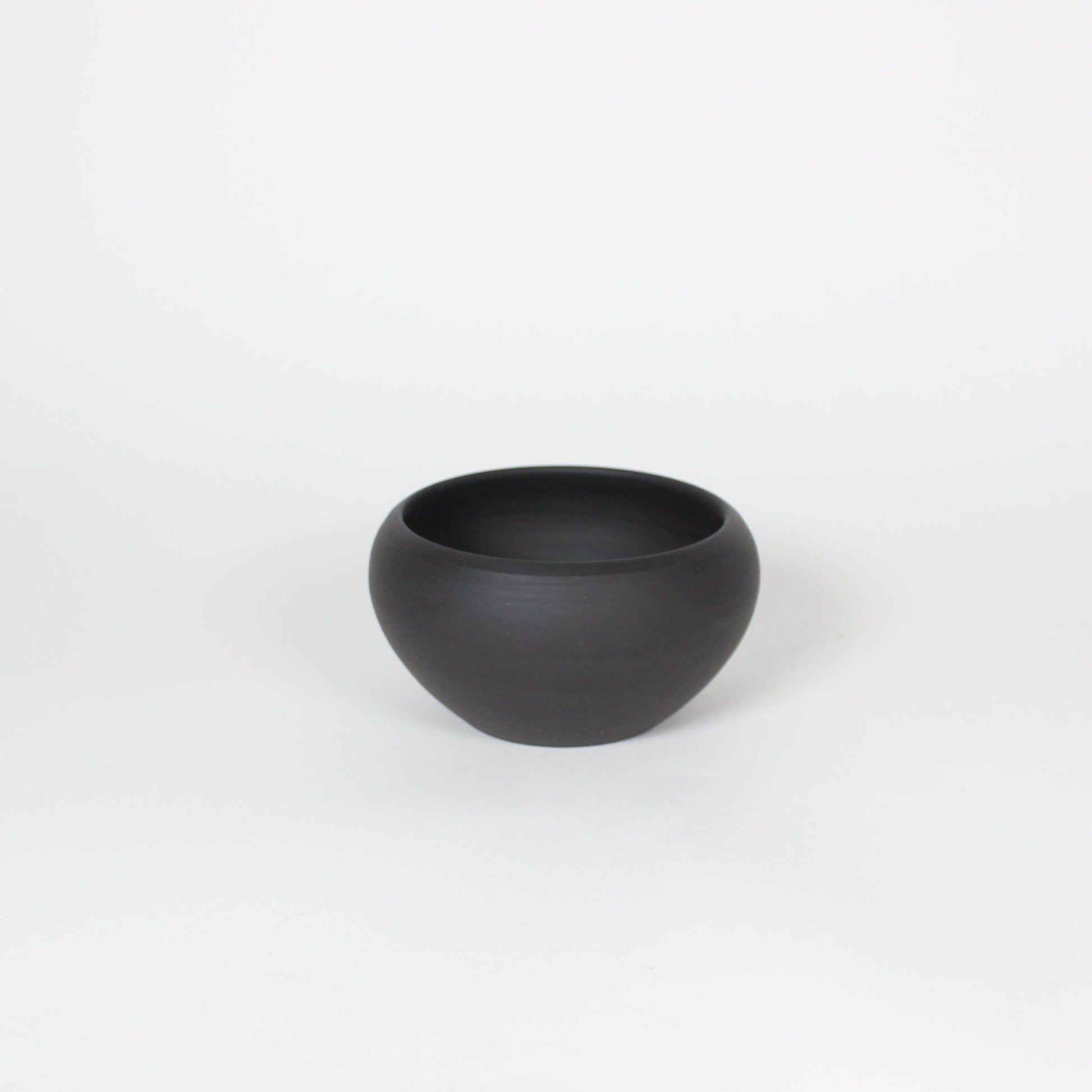 Japanese Tokoname Ceramic Tea Cup, Unglazed Iron Black