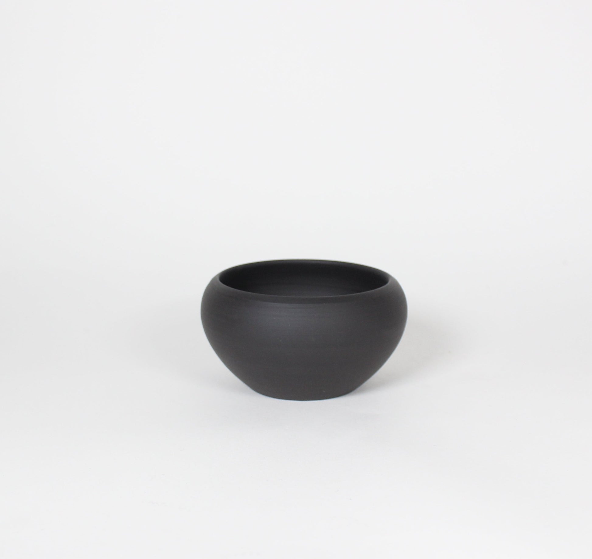 Japanese Tokoname Ceramic Tea Cup, Unglazed Iron Black