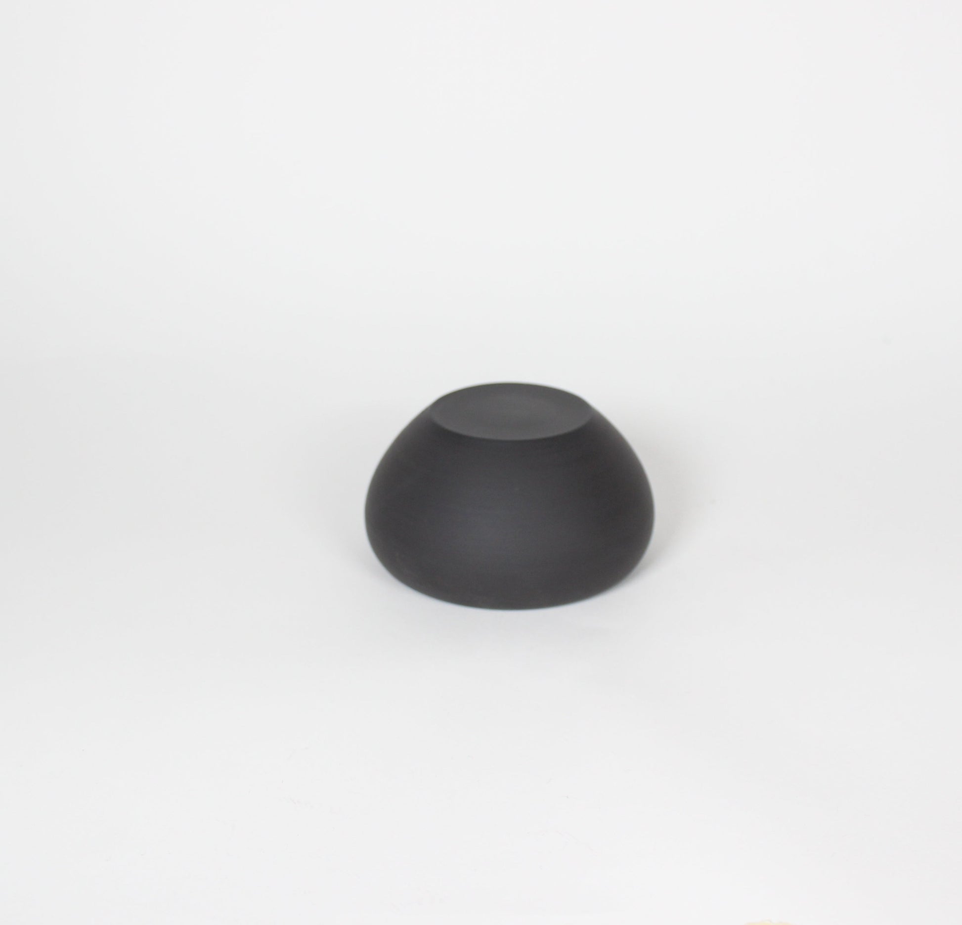 Japanese Tokoname Ceramic Tea Cup, Unglazed Iron Black