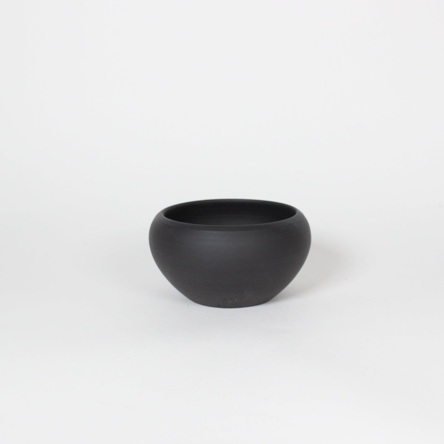 Japanese Tokoname Ceramic Tea Cup, Unglazed Iron Black
