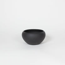Japanese Tokoname Ceramic Tea Cup, Unglazed Iron Black