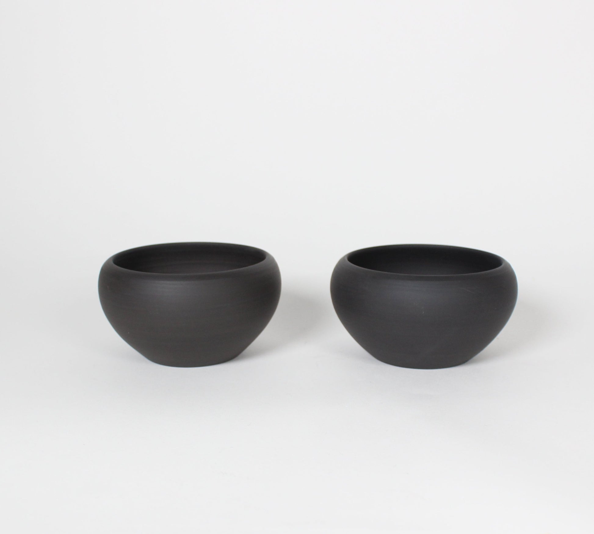 Japanese Tokoname Ceramic Tea Cup, Unglazed Iron Black