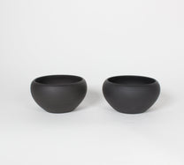 Japanese Tokoname Ceramic Tea Cup, Unglazed Iron Black
