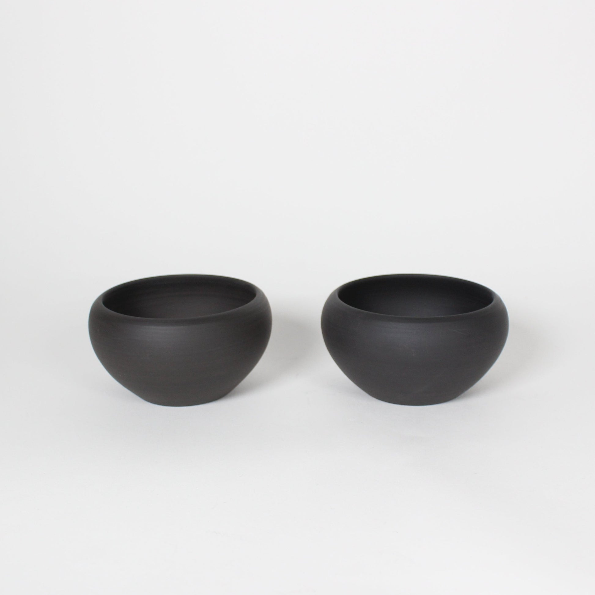 Japanese Tokoname Ceramic Tea Cup, Unglazed Iron Black