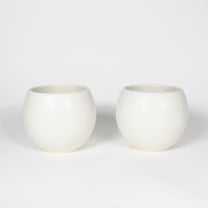 Japanese Ceramic Oval Cup, Matte White