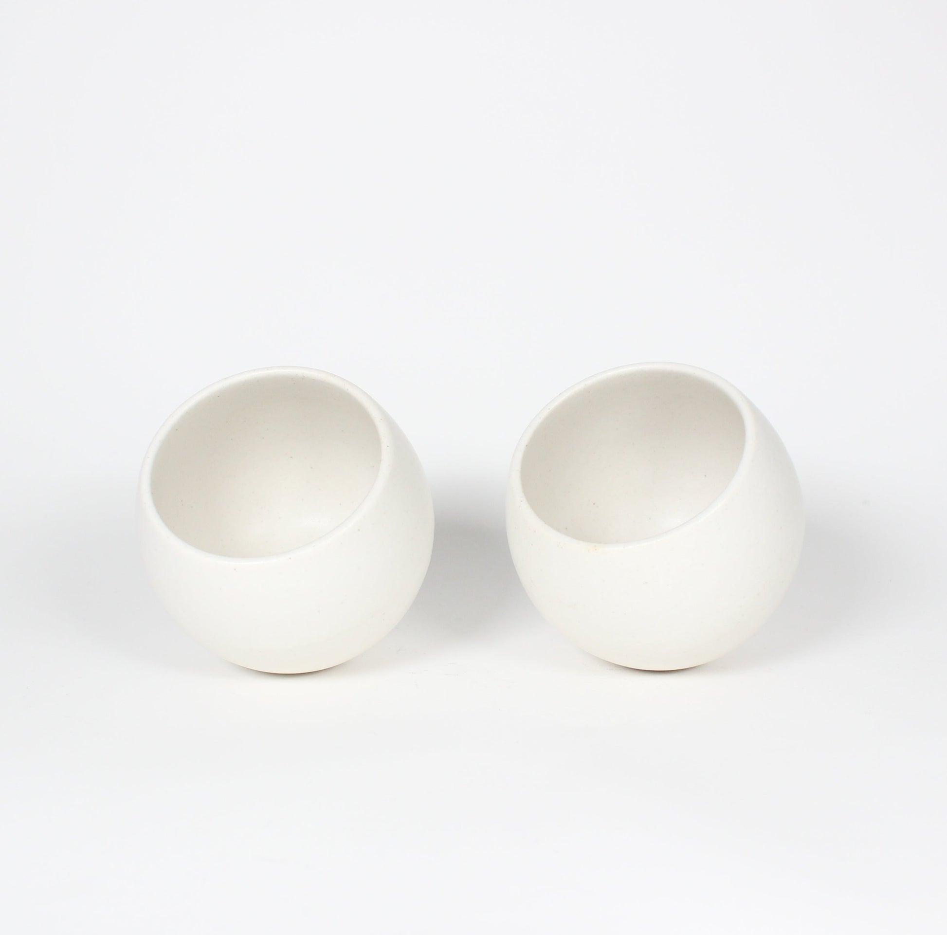 Japanese Ceramic Oval Cup, Matte White