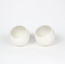 Japanese Ceramic Oval Cup, Matte White