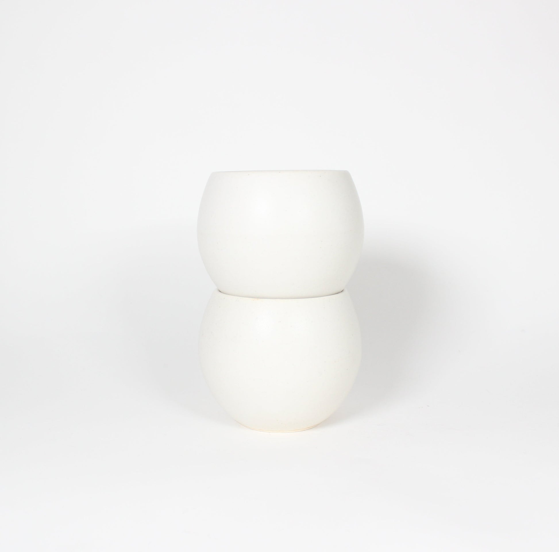 Japanese Ceramic Oval Cup, Matte White