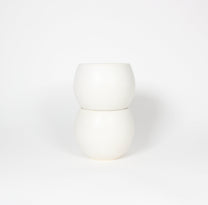 Japanese Ceramic Oval Cup, Matte White
