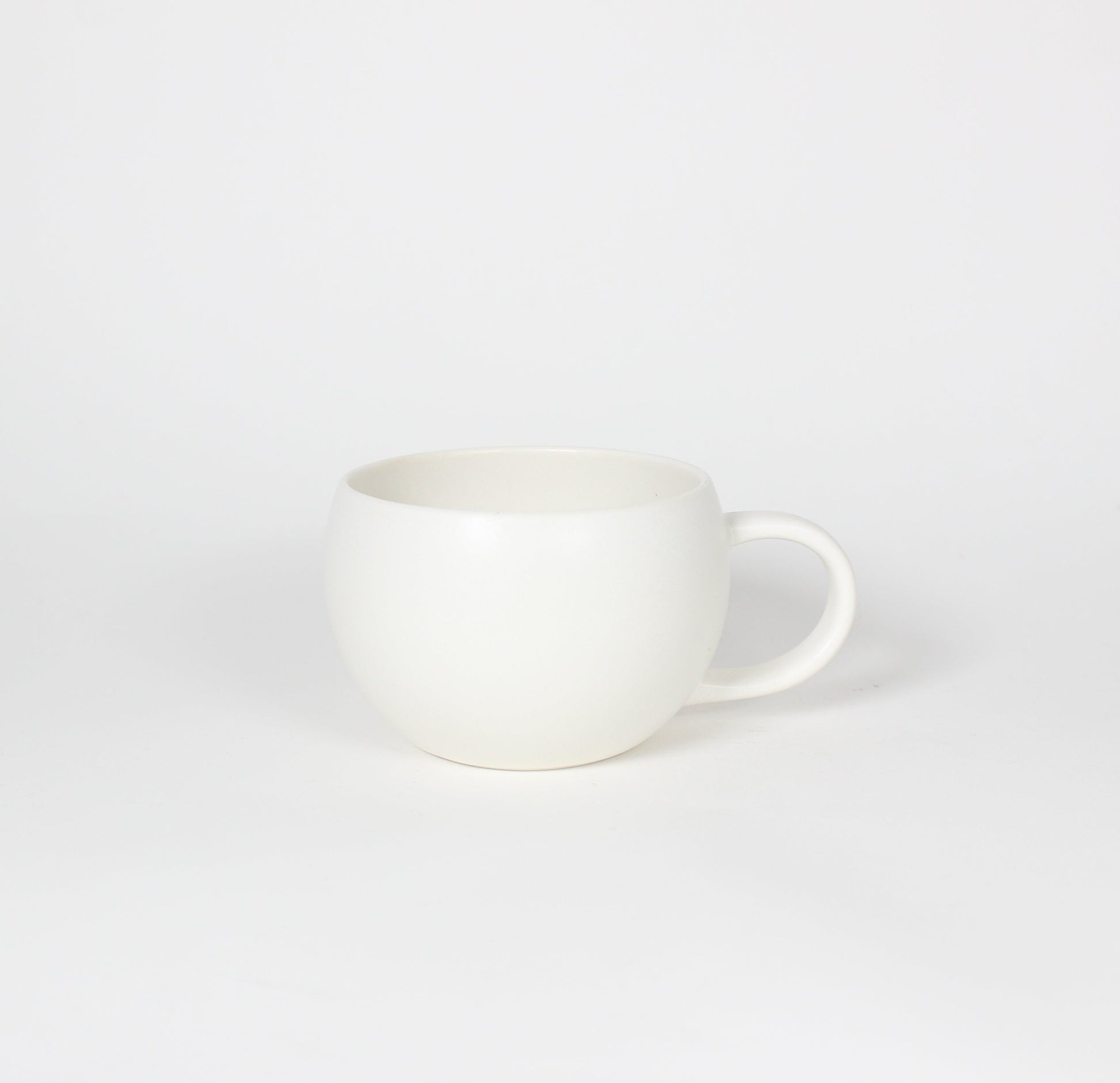 Japanese Ceramic Oval Mug, Matte White