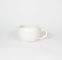 Japanese Ceramic Oval Mug, Matte White