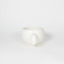 Japanese Ceramic Oval Mug, Matte White