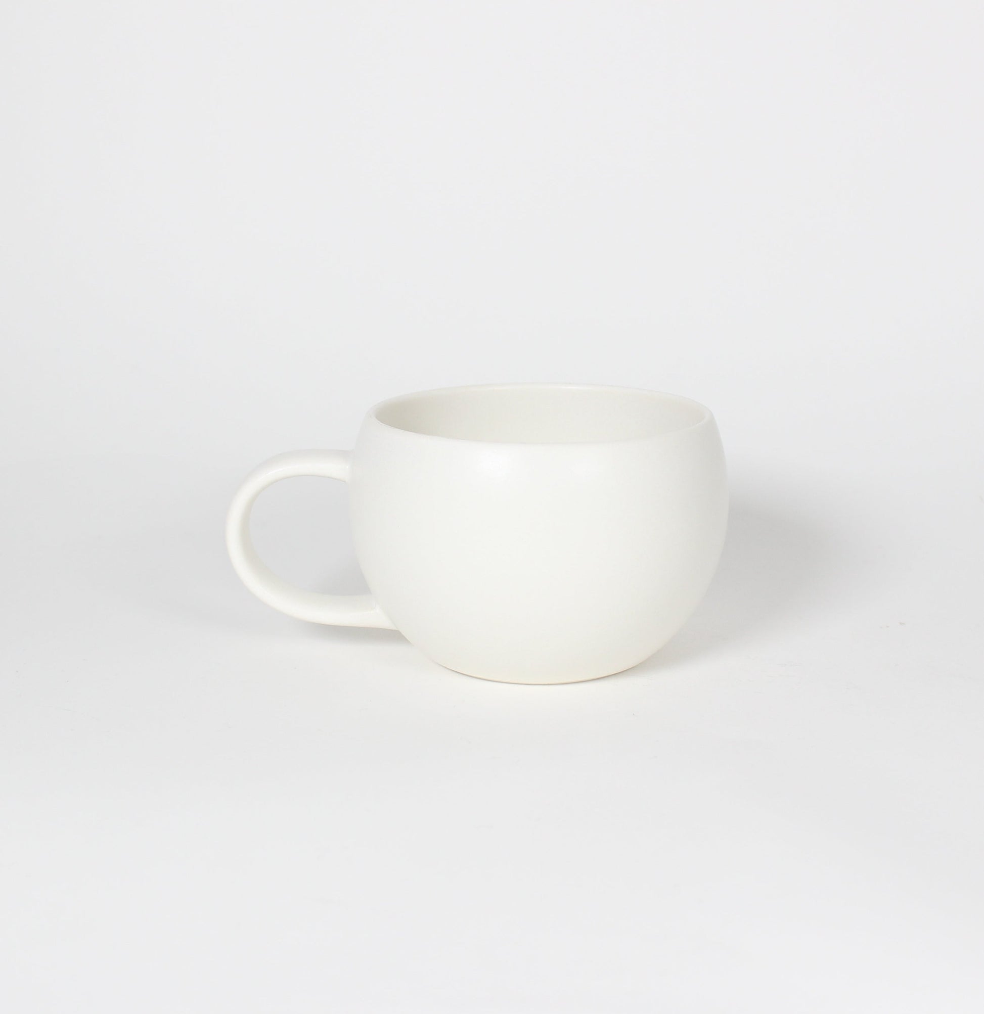 Japanese Ceramic Oval Mug, Matte White