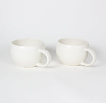 Japanese Ceramic Oval Mug, Matte White