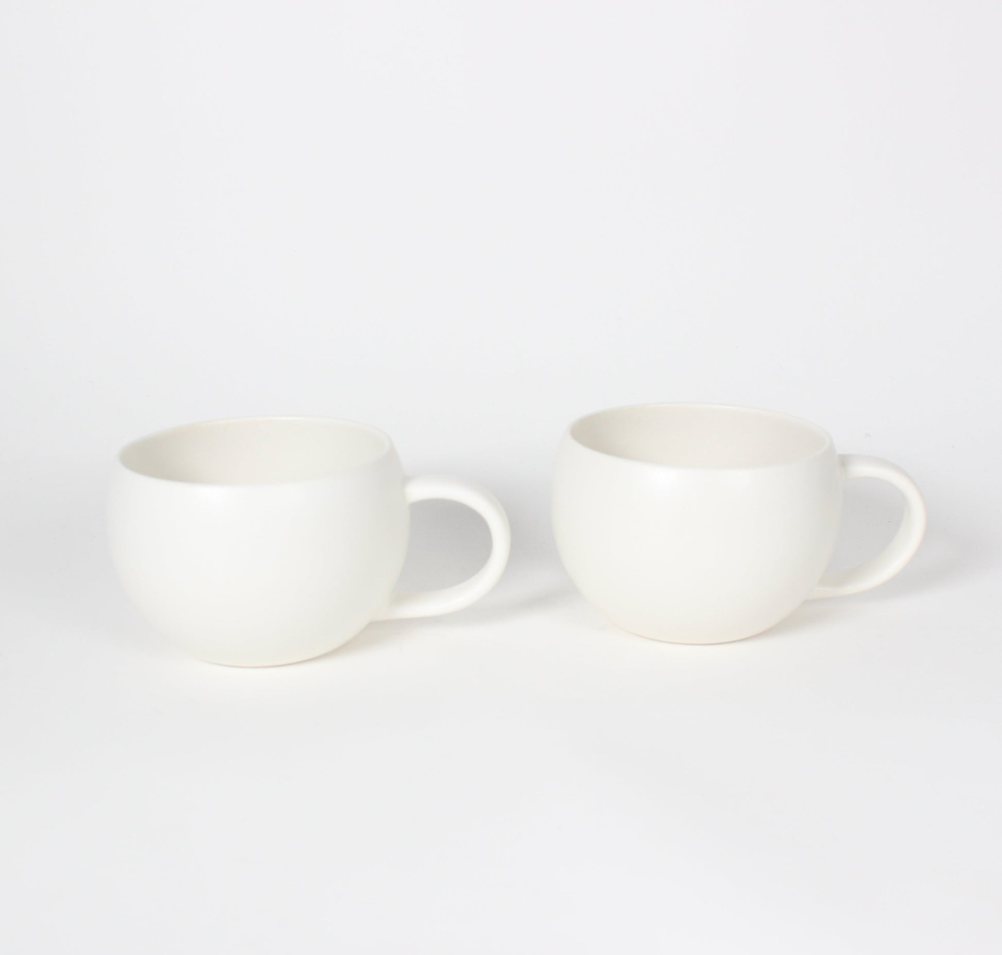 Japanese Ceramic Oval Mug, Matte White
