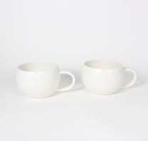 Japanese Ceramic Oval Mug, Matte White