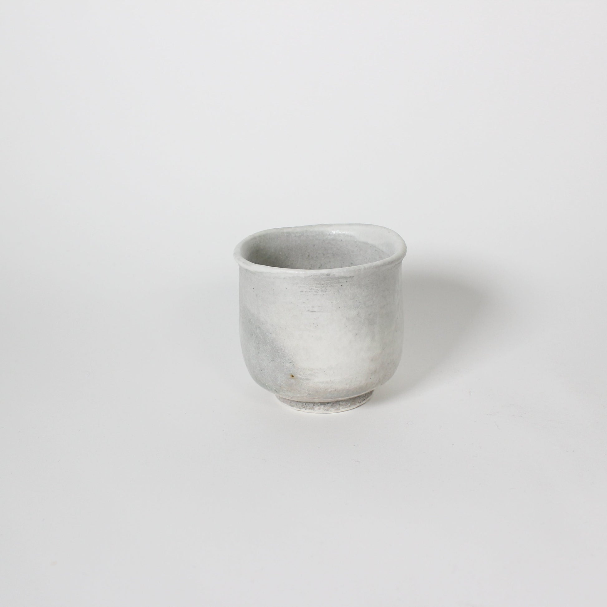 Japanese Shigaraki Ceramic Tea Cup, White &amp; Green