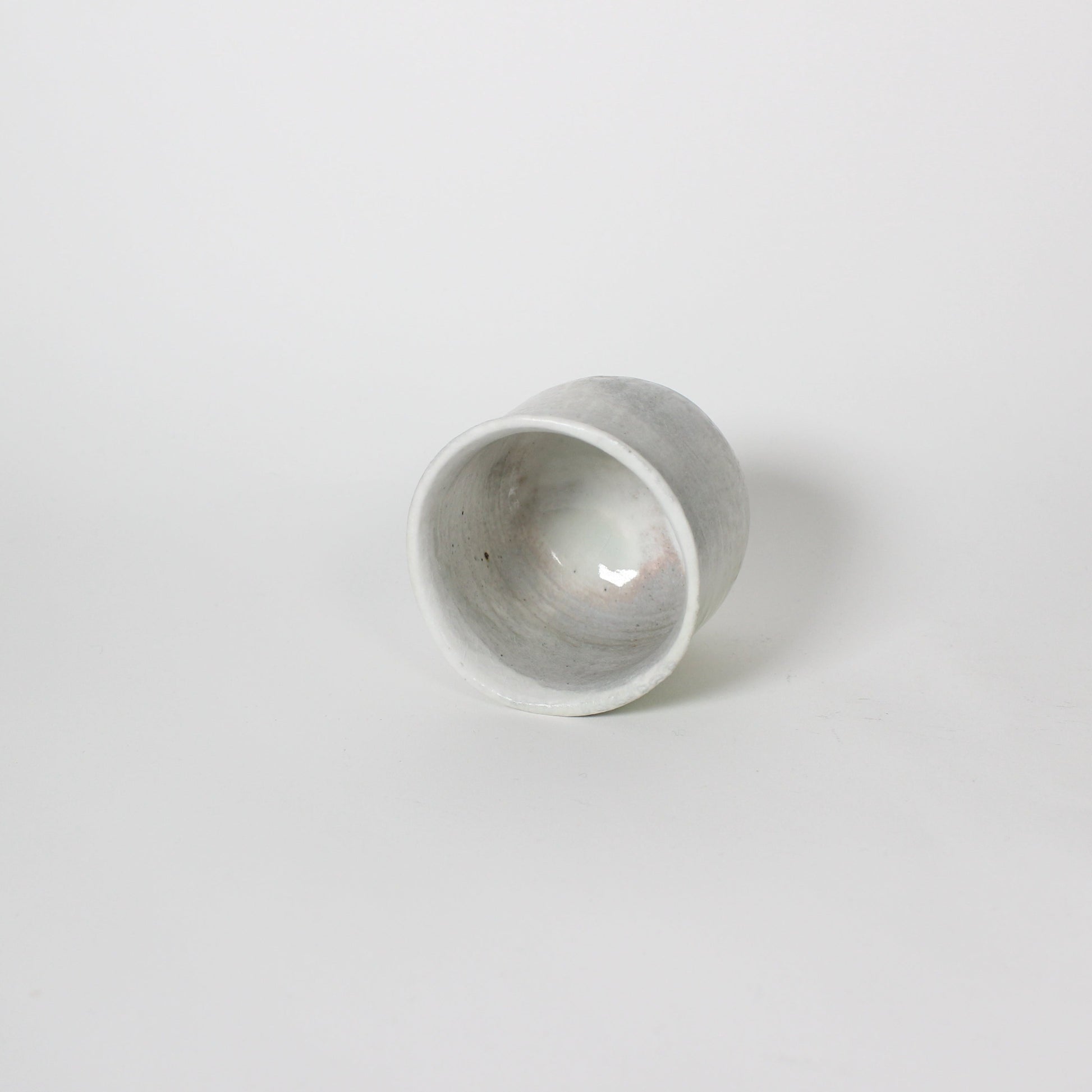 Japanese Shigaraki Ceramic Tea Cup, White &amp; Green
