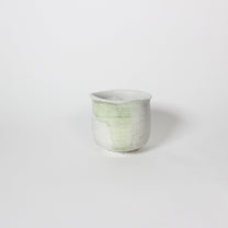 Japanese Shigaraki Ceramic Tea Cup, White &amp; Green