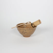 Japanese Shigaraki Ceramic Tea Bowl, Yellow