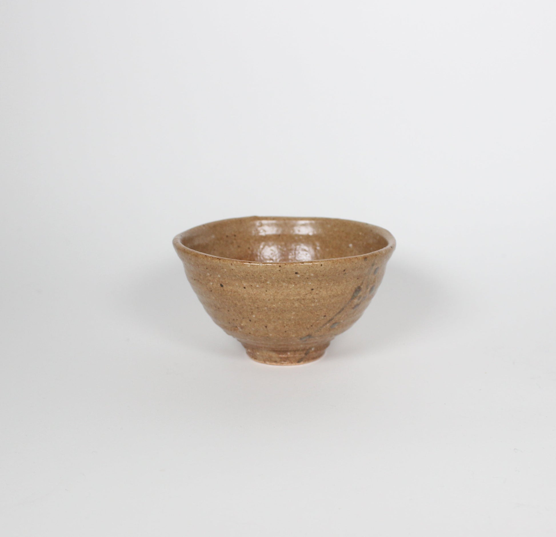 Japanese Shigaraki Ceramic Tea Bowl, Yellow