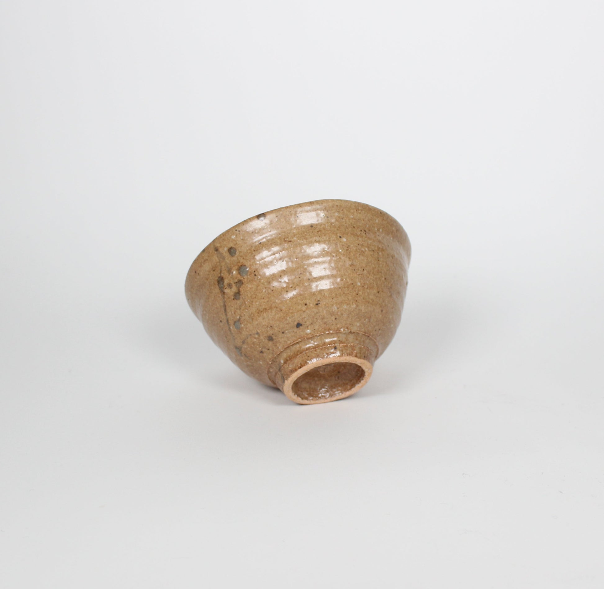 Japanese Shigaraki Ceramic Tea Bowl, Yellow
