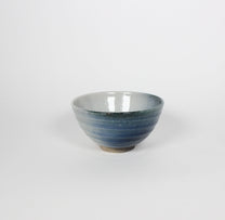 Japanese Shigaraki Ceramic Matcha Bowl, Gradient Blue