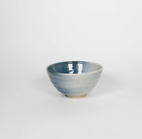 Japanese Shigaraki Ceramic Matcha Bowl, Gradient Blue